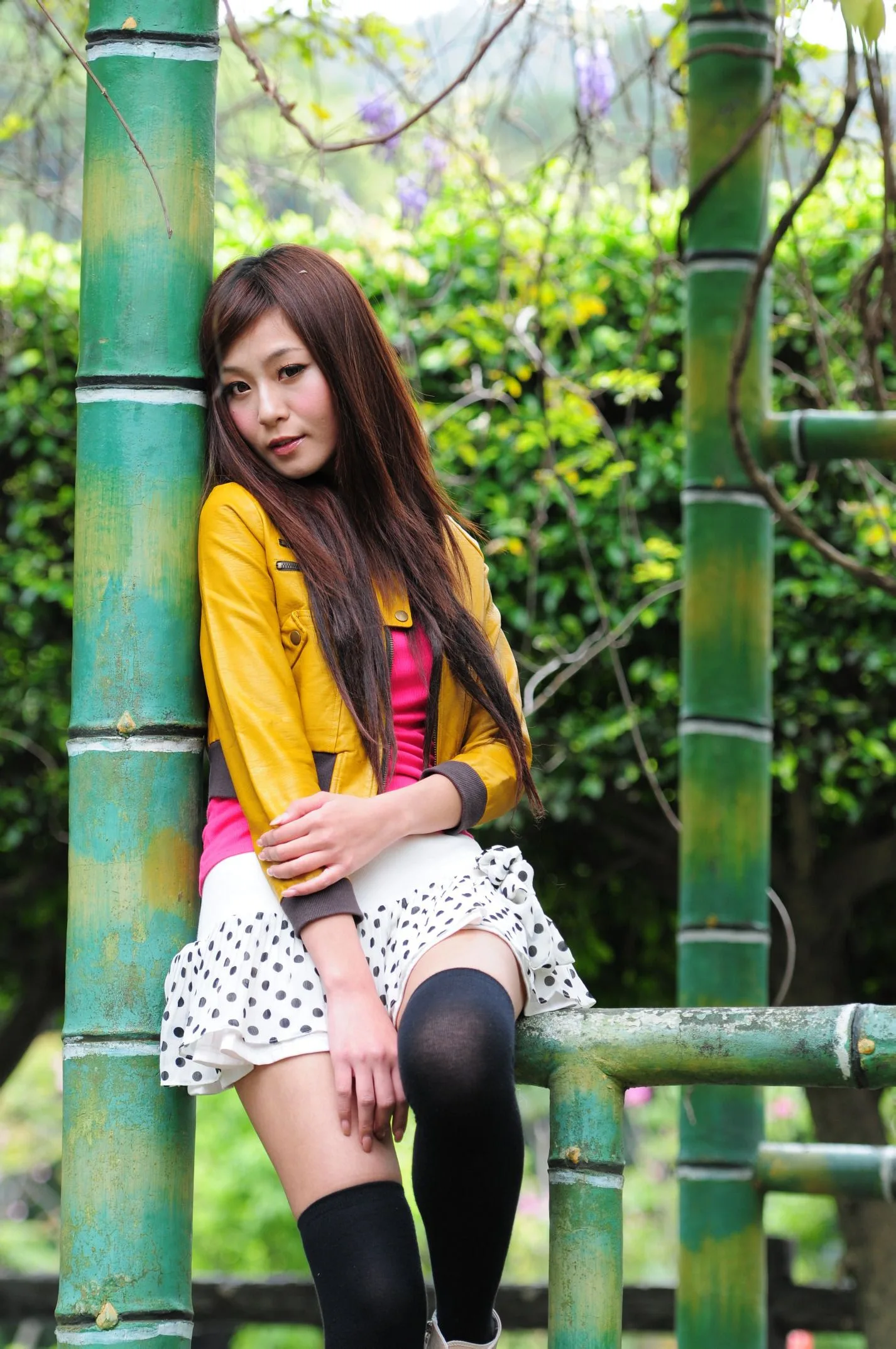 [Buổi chụp ảnh ngoài trời của Beautyleg] Winnie Zhuang - Bộ ảnh ngọt ngào và dễ thương với váy ngắn họa tiết hoa. - 15